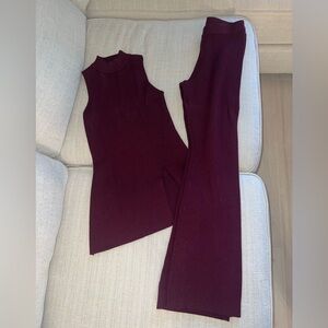 House of Harlow Ribbed Knit Pant Set